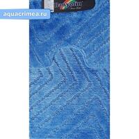 Коврик в ванную CLASSIC UNI полоски двойной синий 55х90 + 45х55 см (100% полиэсте)